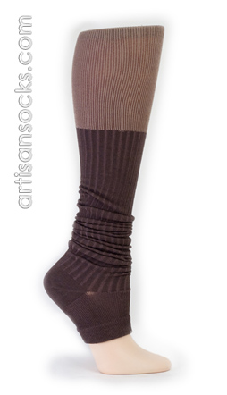 Sock It To Me Brown & Tan Open Toe Socks