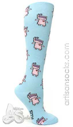 Sock It To Me Etta-tron! Novelty Cotton Knee High Socks