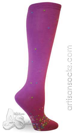 Sock It To Me Sprinkle Toes Geometric Print Cotton Knee High Socks