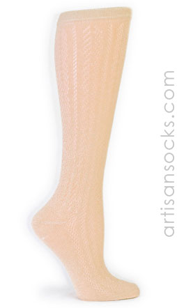 Gold Crochet Knee High Sock