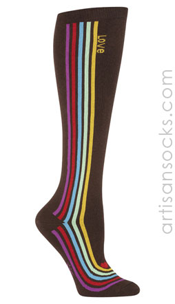 Love Luma Brown Knee Highs w/Stripes