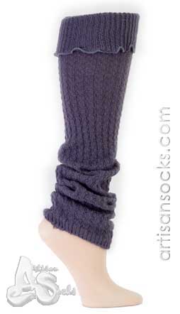 Sock It To Me Women's Grey Solid Color Cotton Leg Warmers