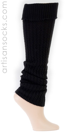 Sock It To Me Black Solid Color Cotton Leg Warmers