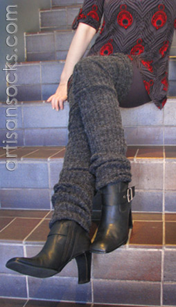 Dark Heather Gray Ribbed Leg Warmers