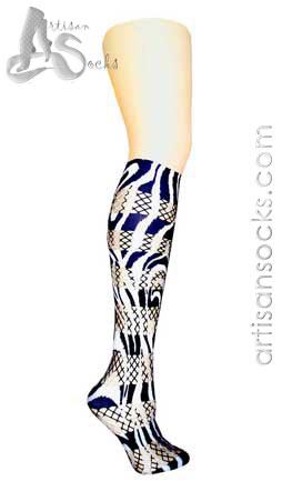 Violet Love Zebra Wild Animal Print Mix Fishnet Stockings