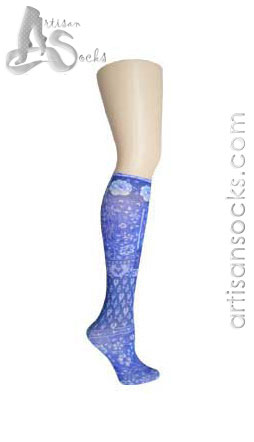 Violet Love Queen Elizabeth Floral Knee High Socks