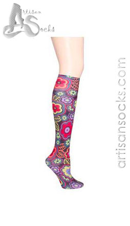 Violet Love Retrophilia Floral Print Knee High Socks