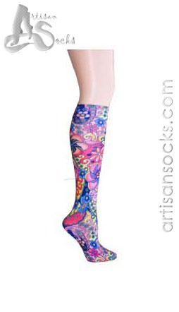 Violet Love Strawberry Shortcake Floral Knee High Stockings