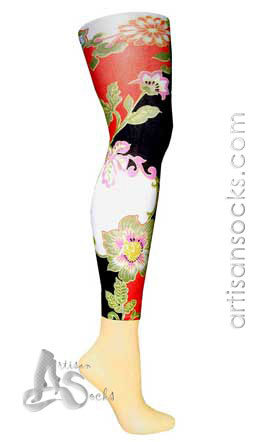 Violet Love Sweet Melon Flower Print Footless Leggings