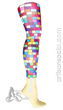 Violet Love Leggings / Tights - Tic Tac Geometric Print Tights