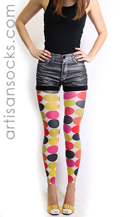 Violet Love Cupcake Geometric Print Footless Tights