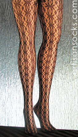 Black Mary Jane Patterned Lace Tights