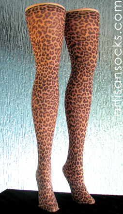 Leopard Print Thigh High Stockings