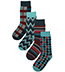 Retro Patterned Beatnik Blue - Unisex Trouser Socks 4 Pack