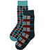 Retro Patterned Beatnik Blue - Unisex Trouser Socks 4 Pack