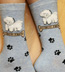 Kbell Blue Bichon Frise Crew Socks