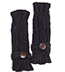 Black Arm Warmers - Knit Fingerless Gloves