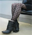 Black Lace Leggings with Fleur de lis Pattern