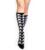 Phantom Black and White Skull Knee High Socks