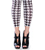 Celeste Stein Black Brown HOUNDSTOOTH Print Leggings / Footless Tights