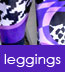 Celeste Stein Striped Purple Mamba and Animal Print Leggings / Footless Tights