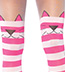 Cheshire Cat Tights in Pink and White Stripes