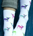 K. Bell White / Rainbow Chihuahuas Crew Socks