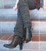 Thigh High Leg Warmers - Charcoal Grey Ribbed Leg Warmers