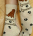 Kbell Oatmeal Golden Retriever Crew Socks