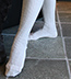 The Milly Lace Light Stretch Knit Boot Socks with Cream Lace Ruffle & Ivory Buttons