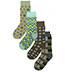 Groovy Green Unisex Socks - Retro Patterned 4 pack Trouser Socks