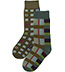 Groovy Green Unisex Socks - Retro Patterned 4 pack Trouser Socks