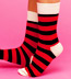 Happy Socks Red & Black Striped Socks