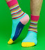 Happy Socks Aqua Multi Color Striped Crew Socks