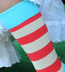 Happy Socks Striped Crew Socks: Russet, Oatmeal & Aqua