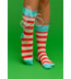 Happy Socks Striped Crew Socks: Russet, Oatmeal & Aqua