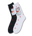 K. Bell Lucky Cat - White Cotton Crew Socks (Calf Socks)
