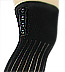 K. Bell Button Ribbed Black Cotton OTK Stockings