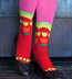 K.Bell Tulip Stripe Knee High - Fuschia Cotton Floral Knee High Knee Socks