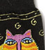 K. Bell Laurel Burch Rainbow Cats - Black Cotton Crew Socks (Calf Socks)