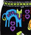 K. Bell Laurel Burch Dog Portraits Black Cotton Crew Socks (Calf Socks)
