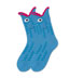 K. Bell Wide Mouth Blue Fish Novelty Crew Socks (Calf Socks)