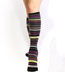 K. Bell Multicolor Striped Black Cotton Knee High Socks