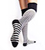 Striped OTK Socks / Thigh Highs - BLACK & WHITE