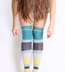Multicolor Striped Over the Knees - Waterfall Lime