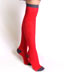 Gray and Fire Engine Red Over the Knee Socks