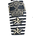 Striped Knee High Skull Socks with Nautical Stars