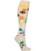 Ozone FLOWER POWER White Ecru Flower Print Angora Knee High Socks