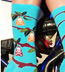 Ozone Bikerchick Forbidden Fruit Turquoise Short Crew Sock