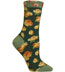 Ozone Walking On Roses Duck Green Flower Print Short Crew Socks